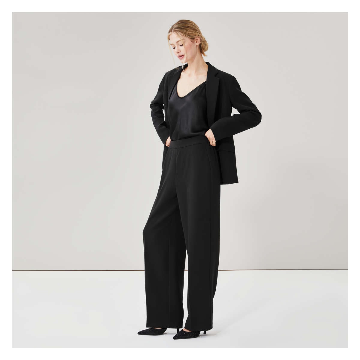 Wide Leg Pant in JF Black from Joe Fresh